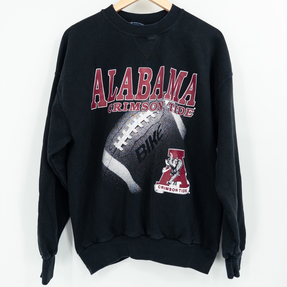 Vintage 90s Alabama Crimson‎ Tide Sweatshirt Size XL Black USA Made University